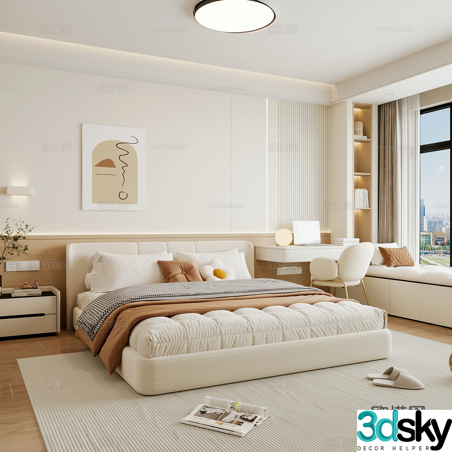 Modern home bedroom Modern bedroom Italian bedroom Simple bedroom Italian bed 3d model
