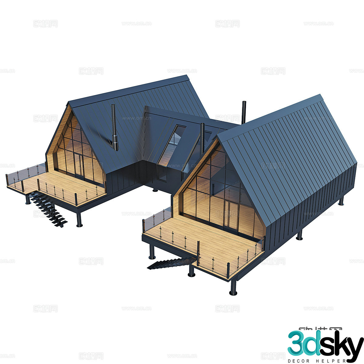 Single family villa 3d model