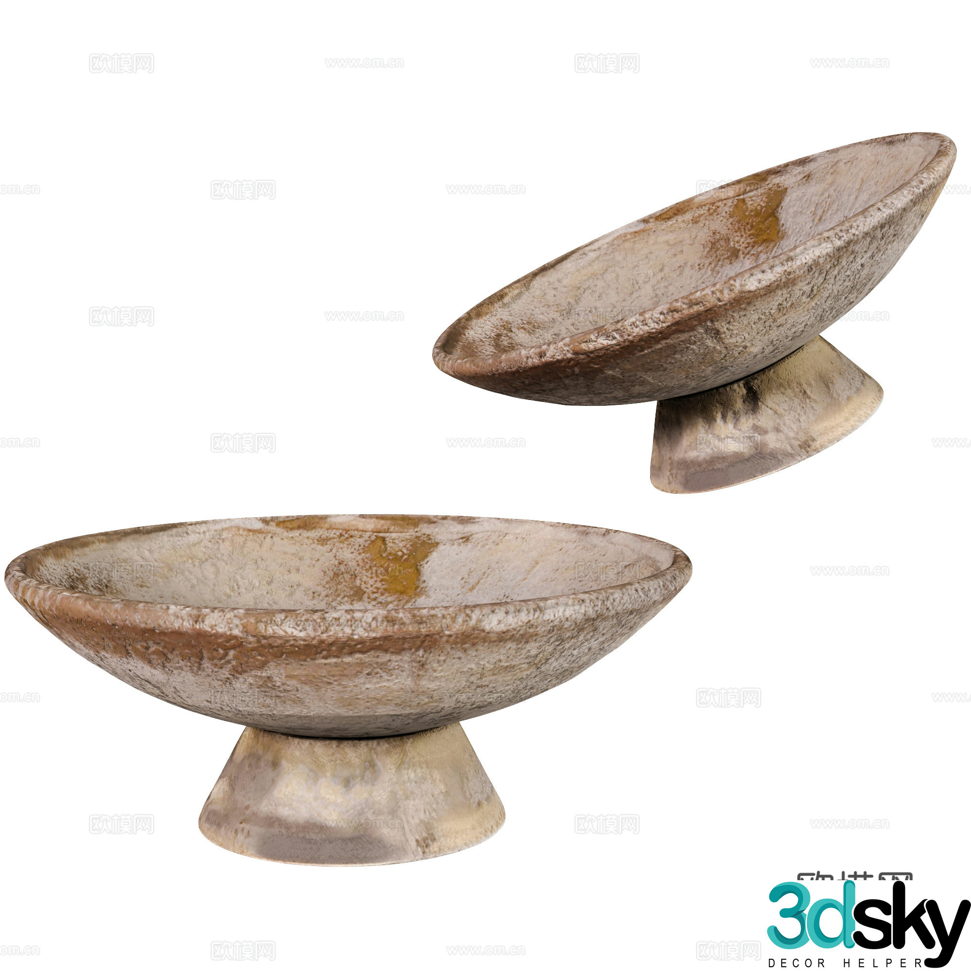 Wabisa retro fruit plate 3d model