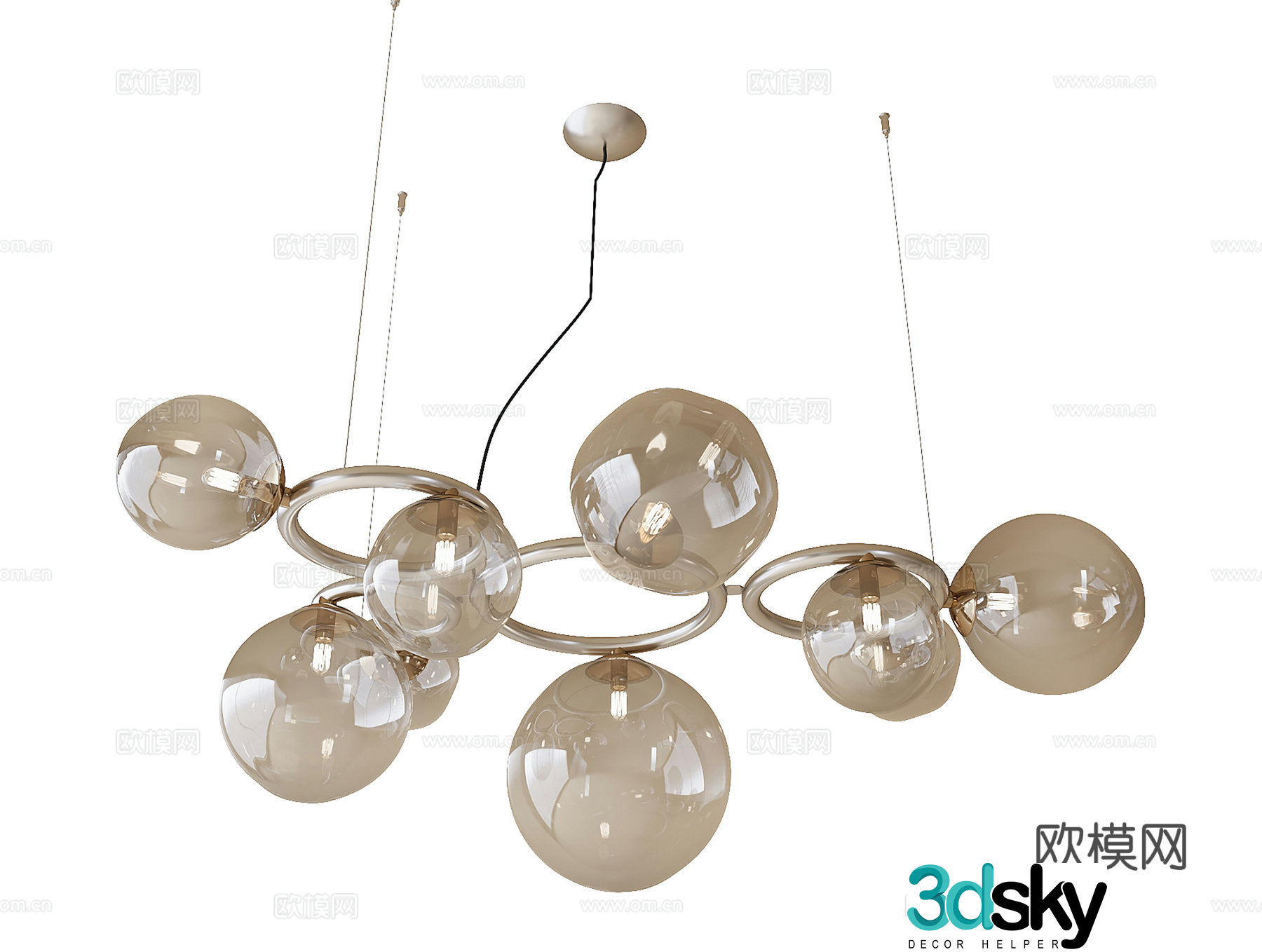 Modern restaurant chandeliers 3d model