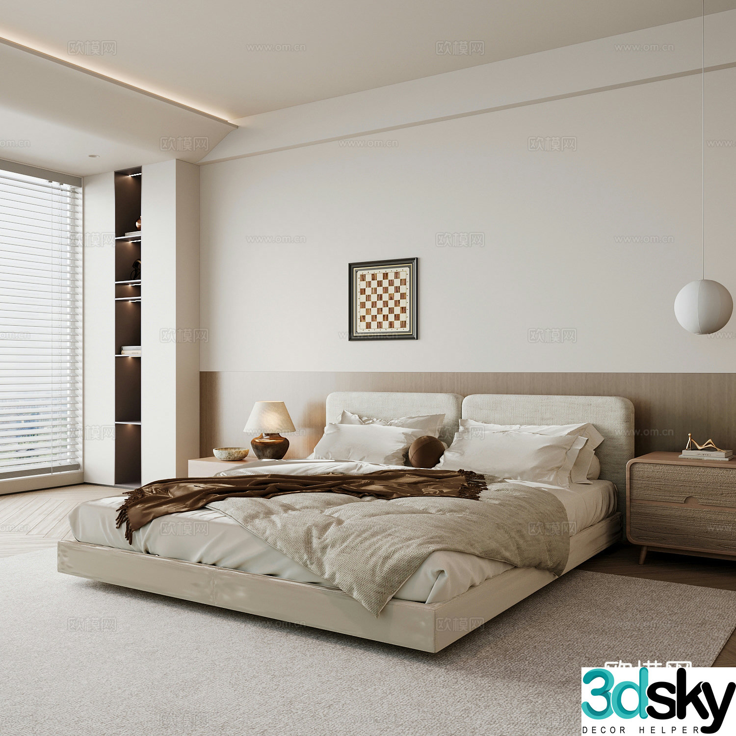 Modern home bedroom Modern bedroom Italian bedroom Simple bedroom Italian bed 3d model