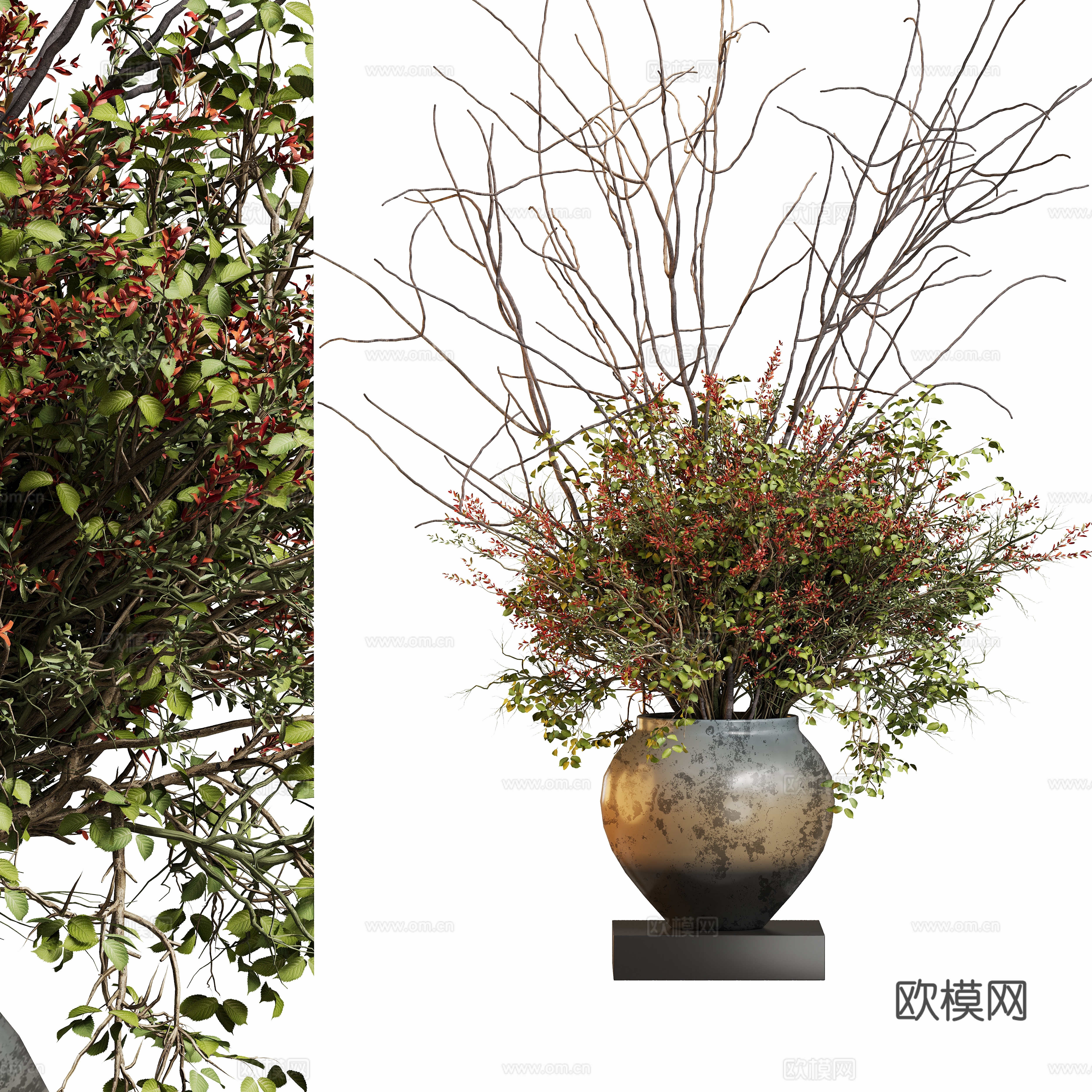 Modern flower art potted flower ornaments plant 3d model