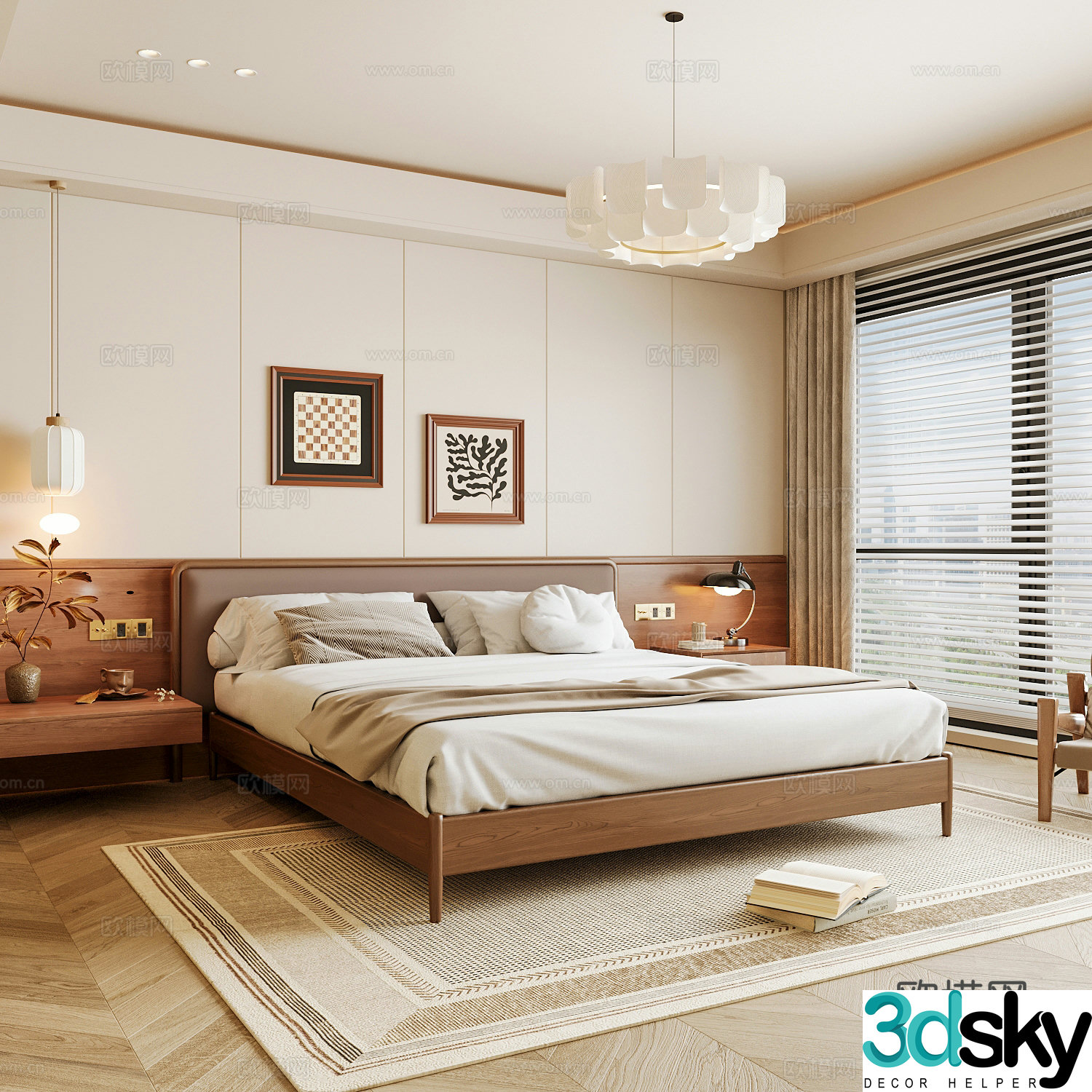 Modern home bedroom Modern bedroom Italian bedroom Simple bedroom Italian bed 3d model