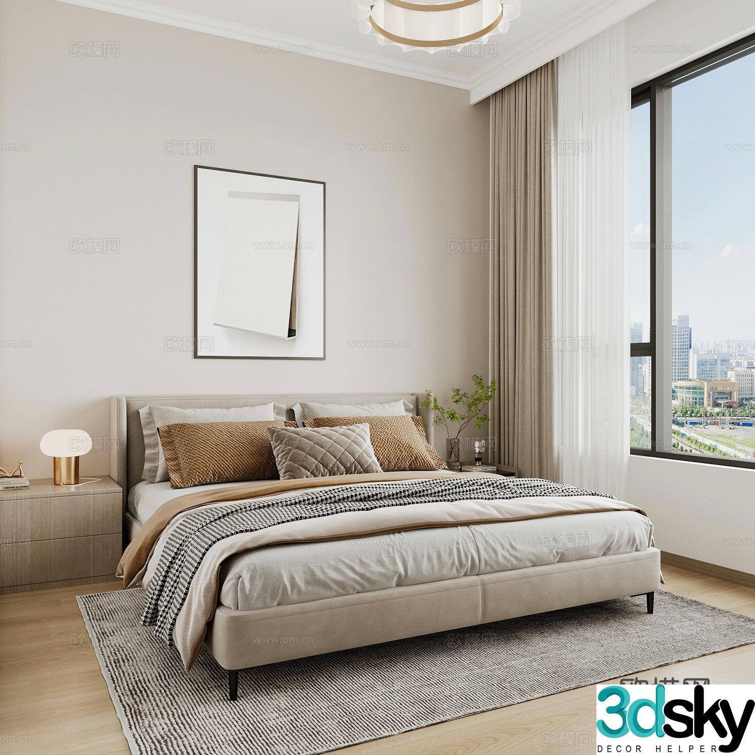 Modern home bedroom Modern bedroom Italian bedroom Simple bedroom Italian bed 3d model
