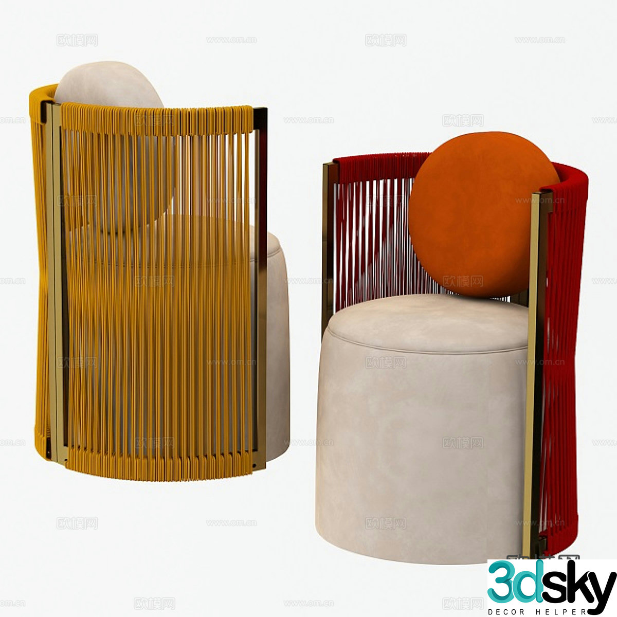 Sofa coffee table combination 3D model