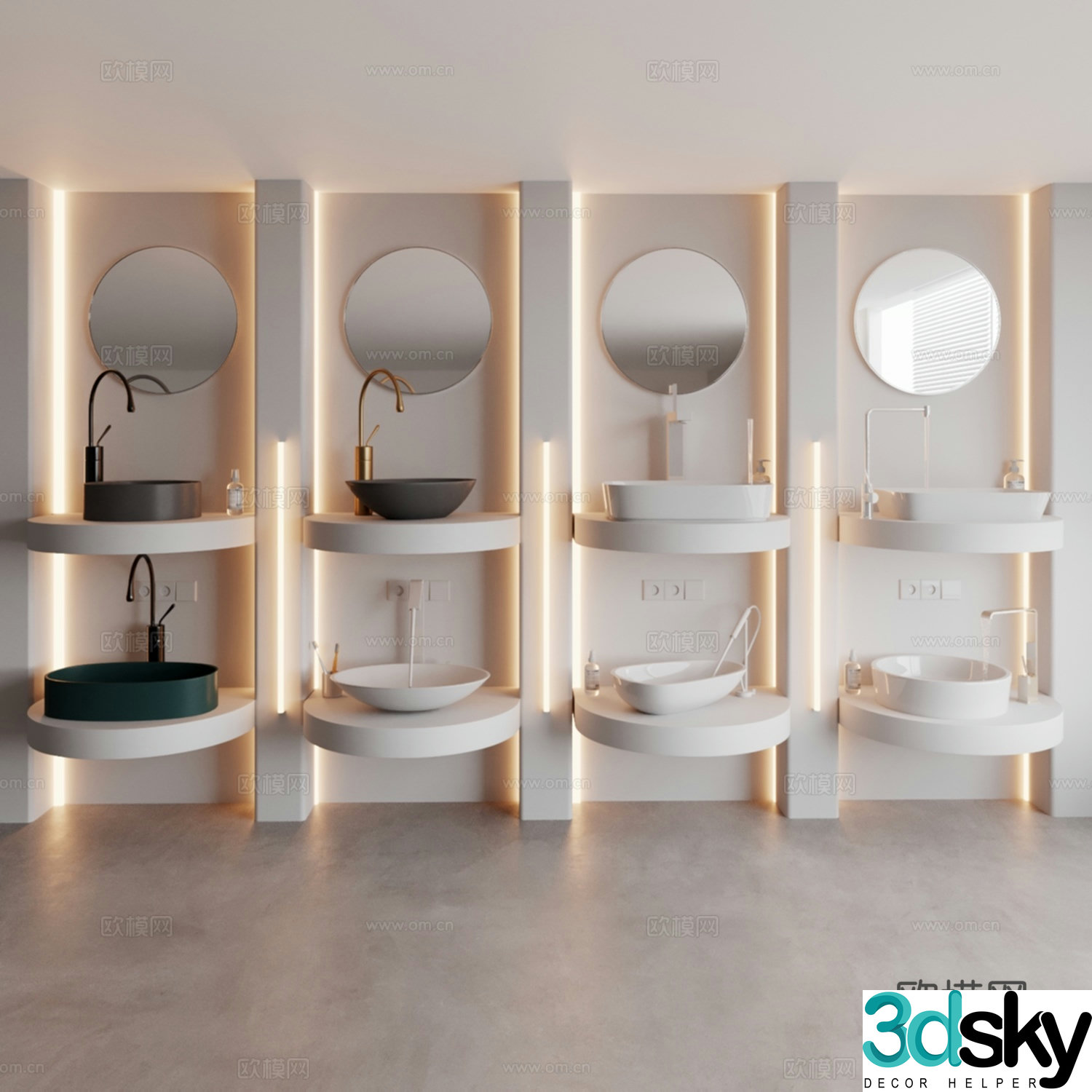 Washbasin bridle combination 3D model