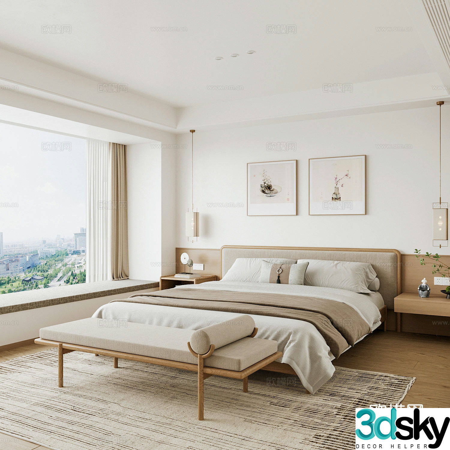 Modern home bedroom Modern bedroom Italian bedroom Simple bedroom Italian bed 3d model