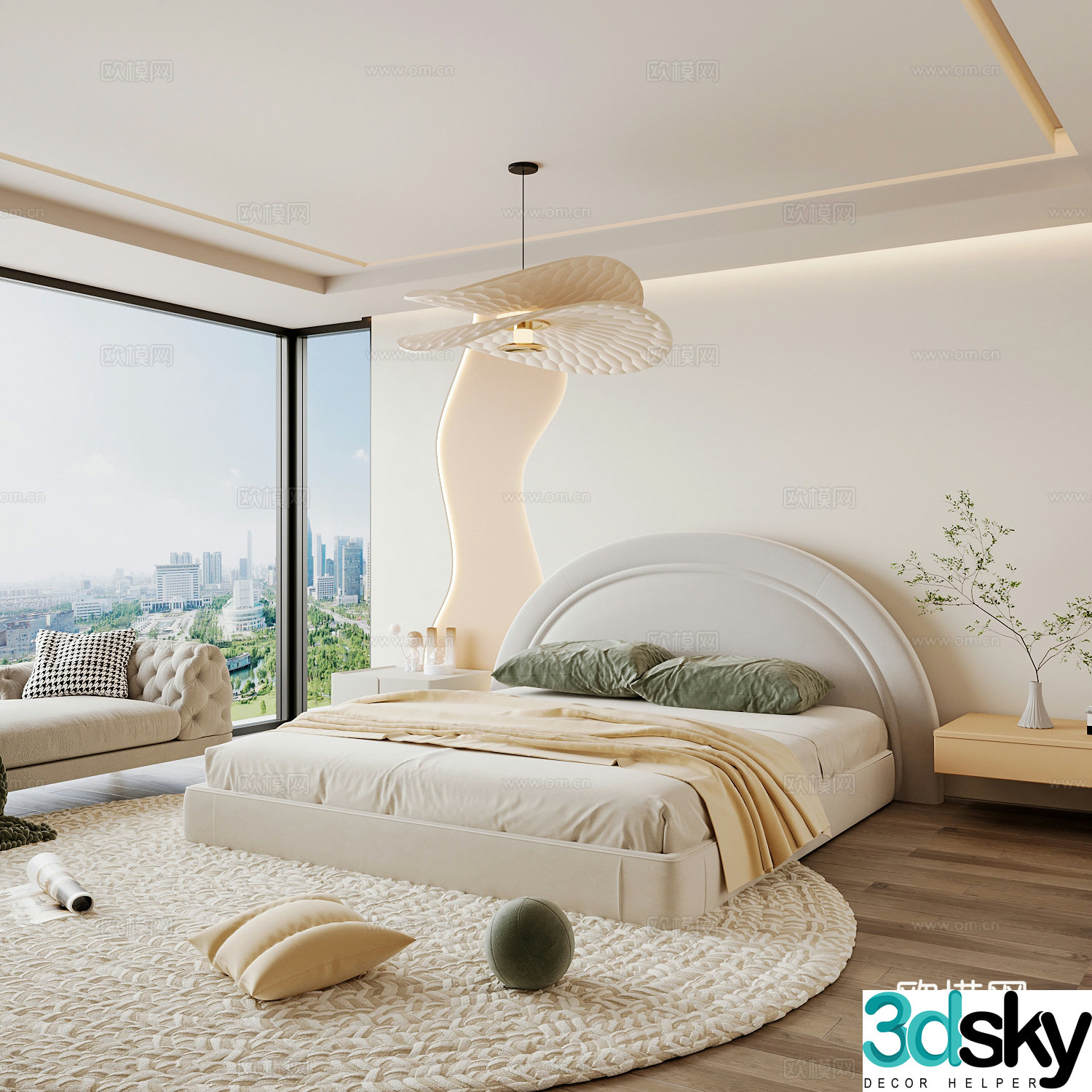 Modern home bedroom Modern bedroom Italian bedroom Simple bedroom Italian bed 3d model