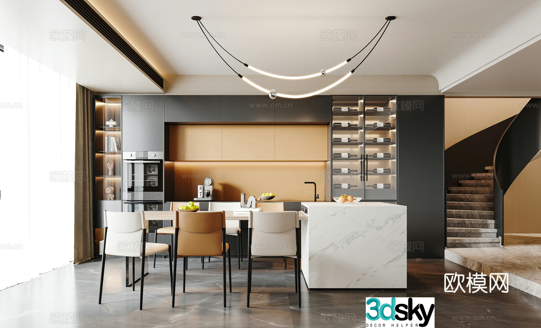 Modern restaurant 3d model