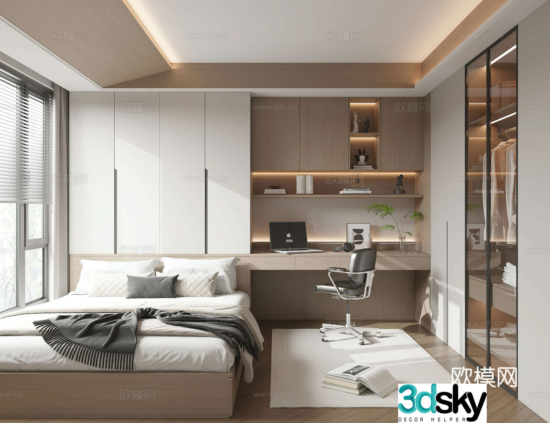 Modern tatami bedroom 3d model