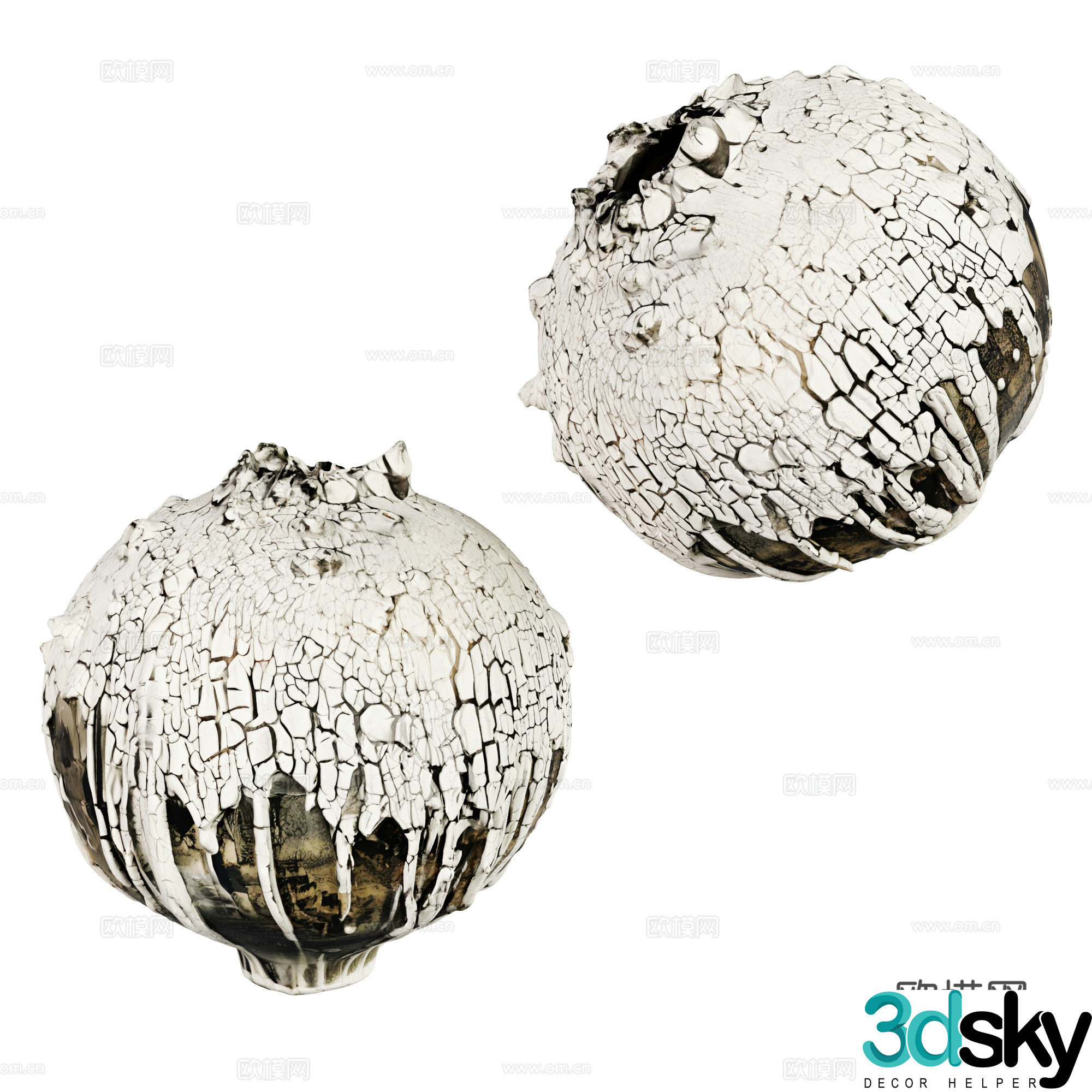 Waviva retro mixed-match pot 3d model