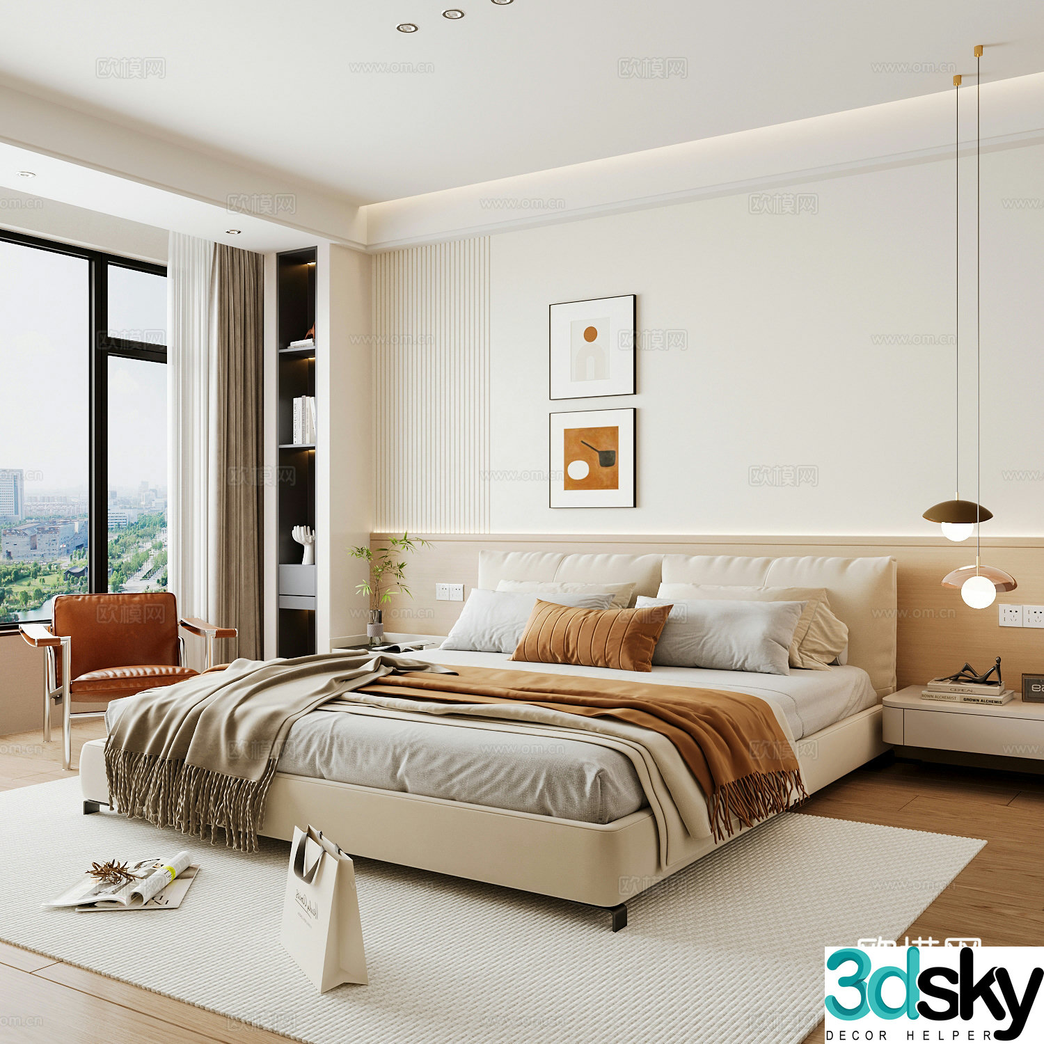 Modern home bedroom Modern bedroom Italian bedroom Simple bedroom Italian bed 3d model