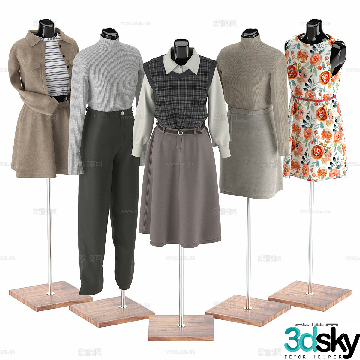 Modern mannequin suit 3d model