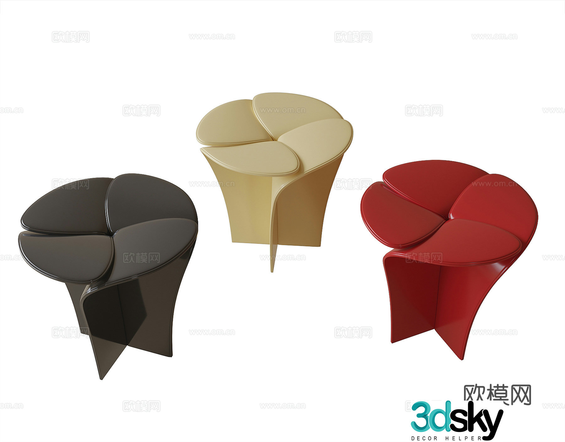 Modern stool children’s stool shoe change stool 3d model