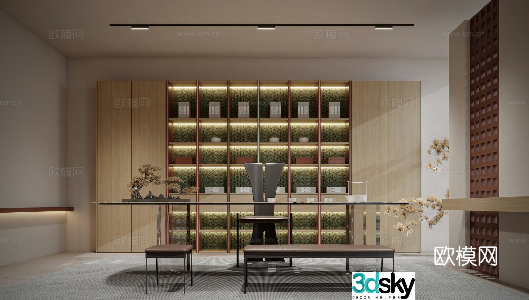 Modern tea room 3d model