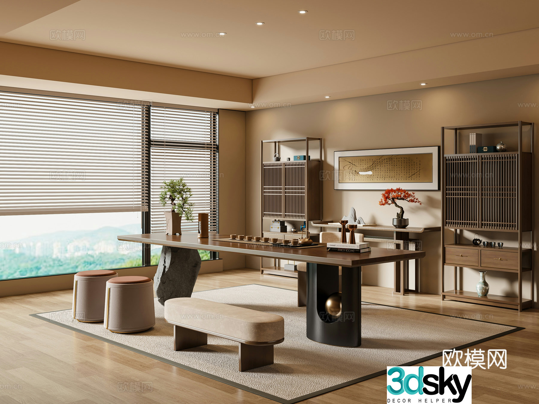 New Chinese tea room 3D model