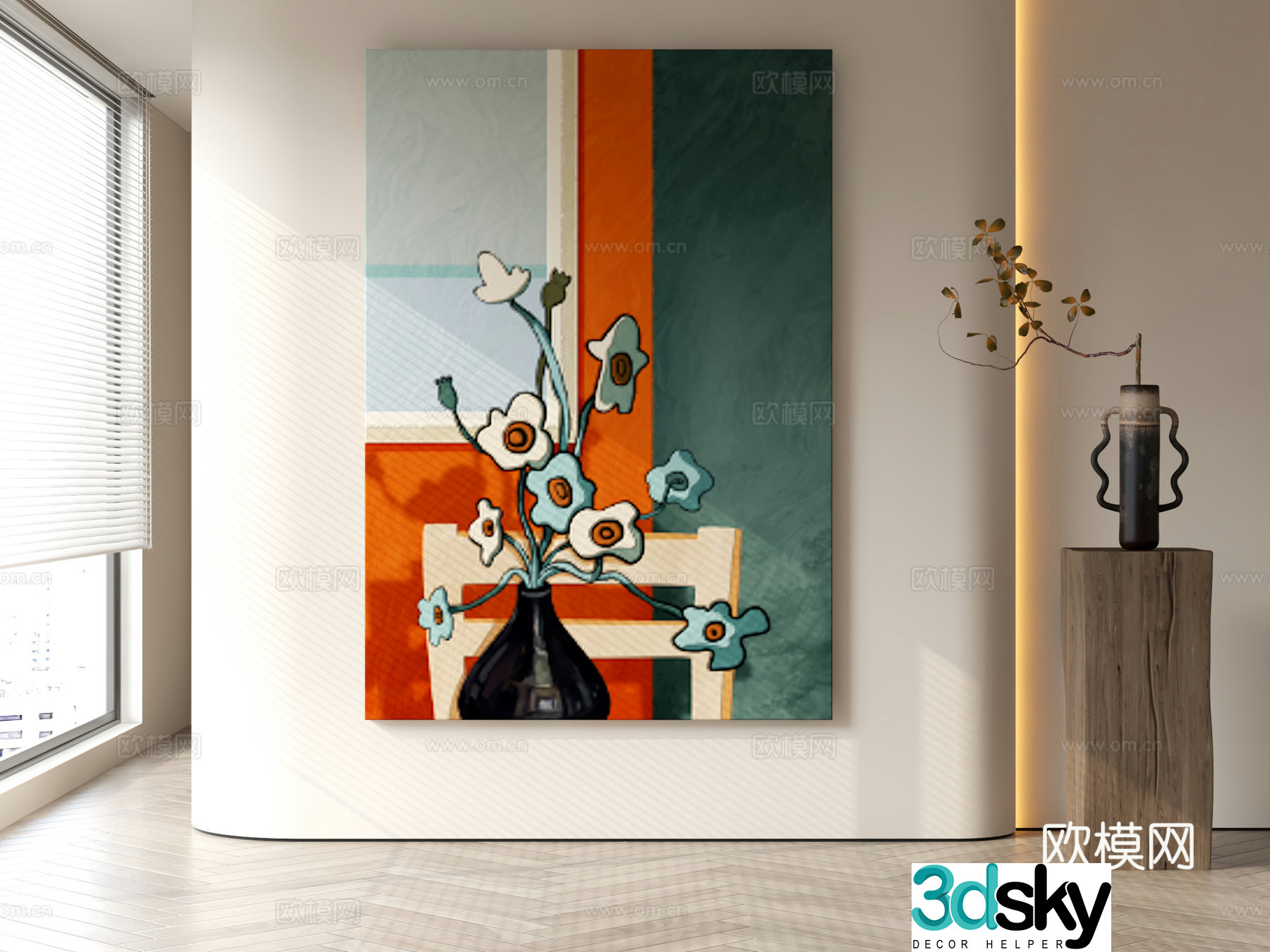 Modern style decorative painting 3d model