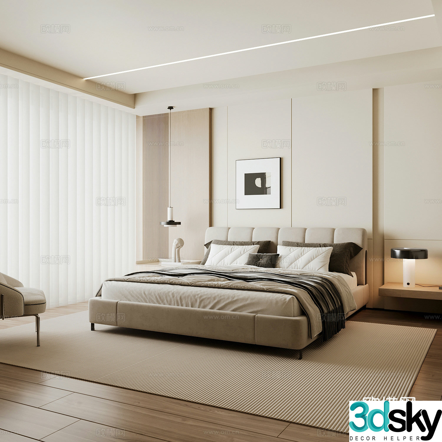 Modern home bedroom Modern bedroom Italian bedroom Simple bedroom Italian bed 3d model