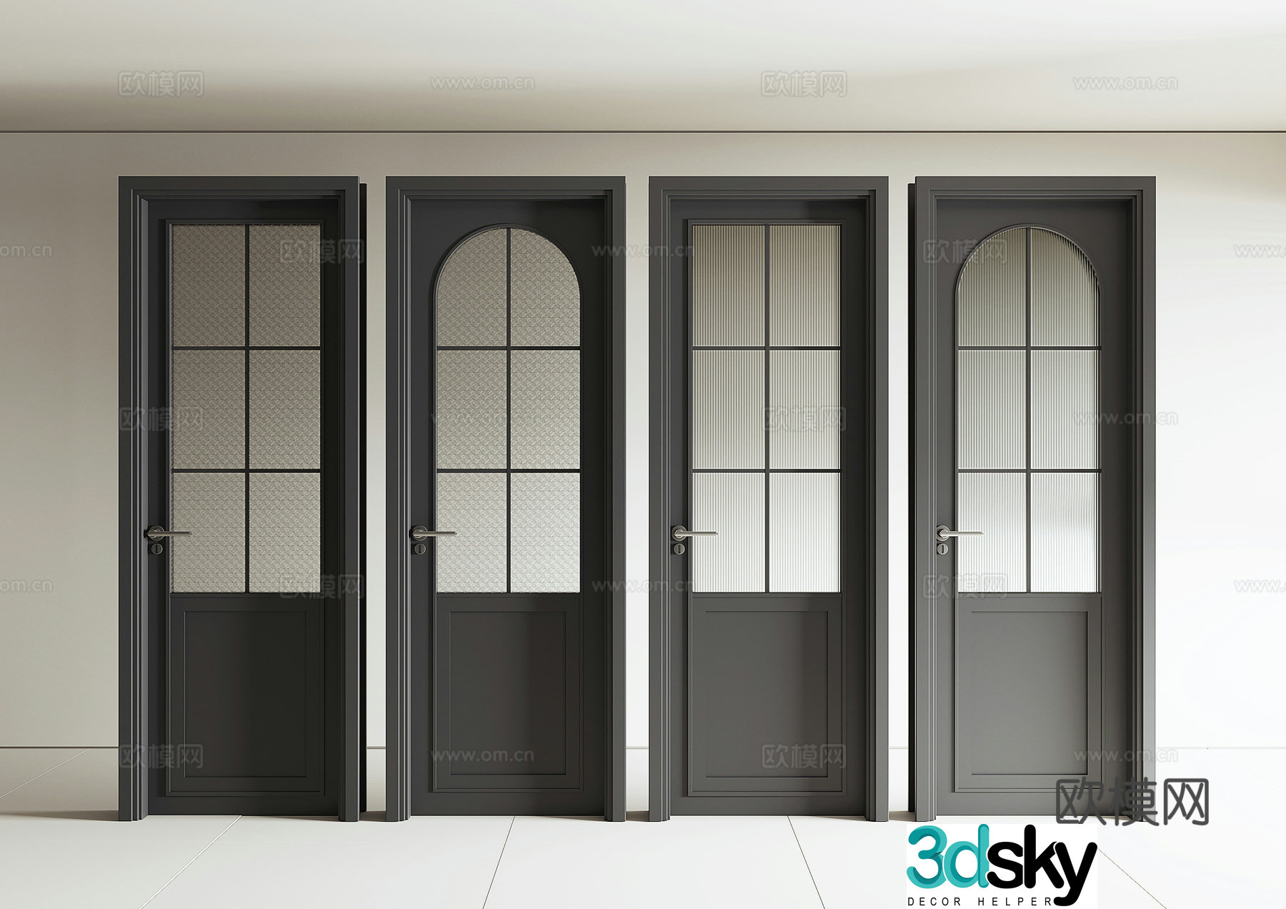 Modern bathroom door 3d model