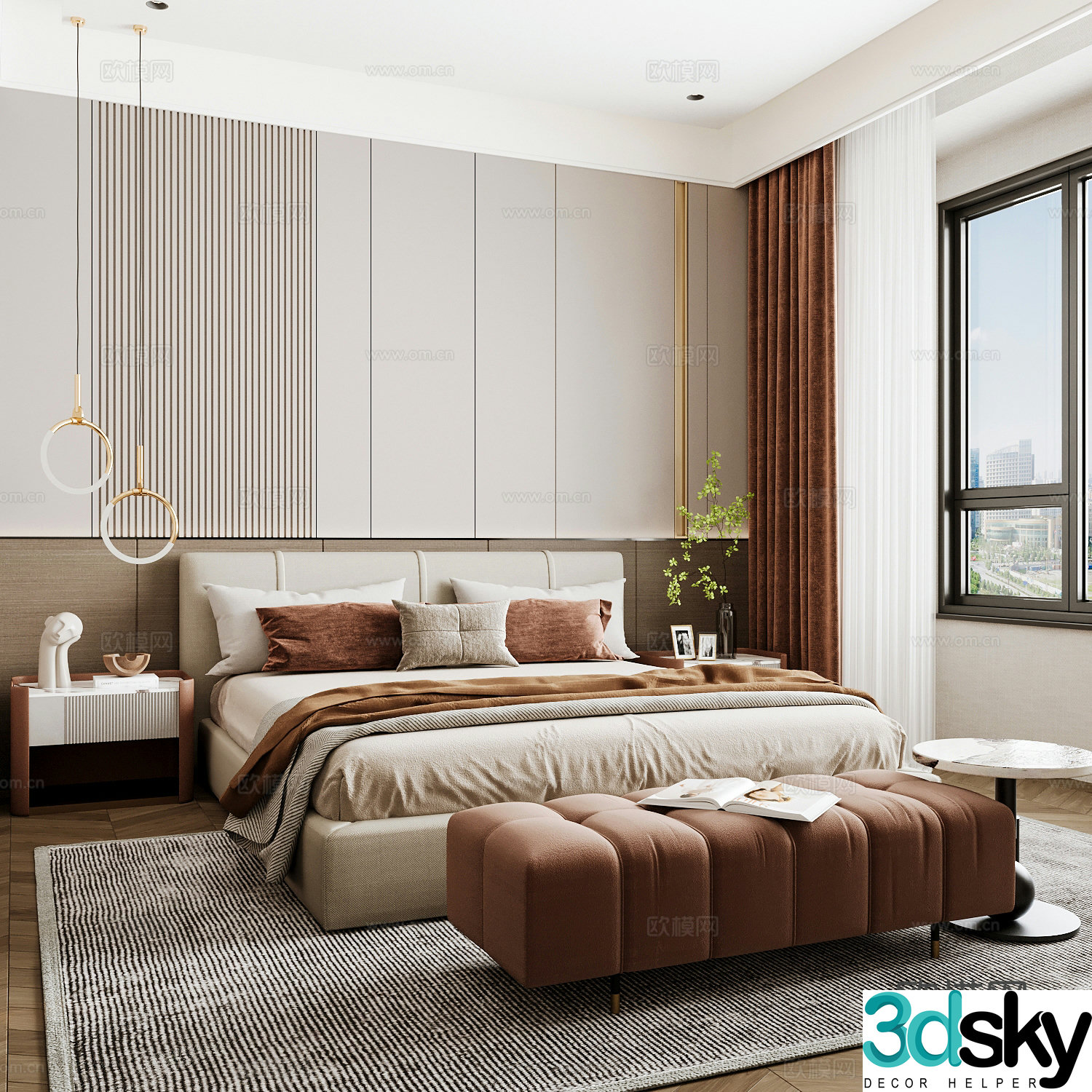 Modern home bedroom Modern bedroom Italian bedroom Simple bedroom Italian bed 3d model