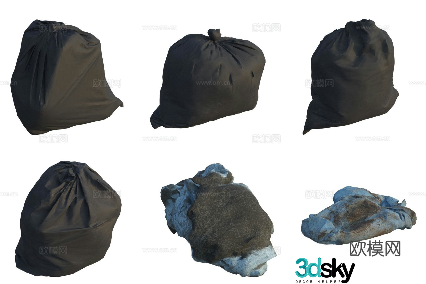 Garbage bag dirty handkerchief 3d model