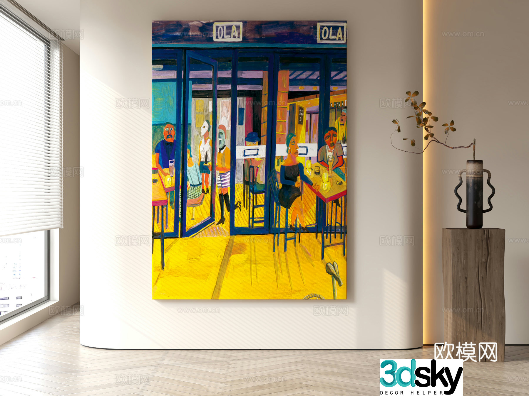 Modern style decorative painting 3d model