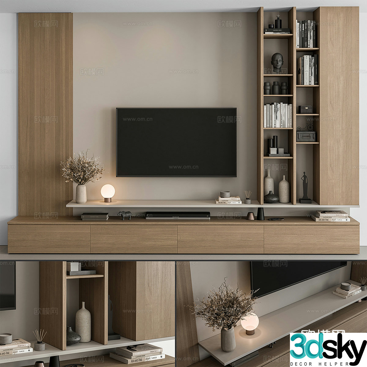 New Chinese TV background wall 3d model