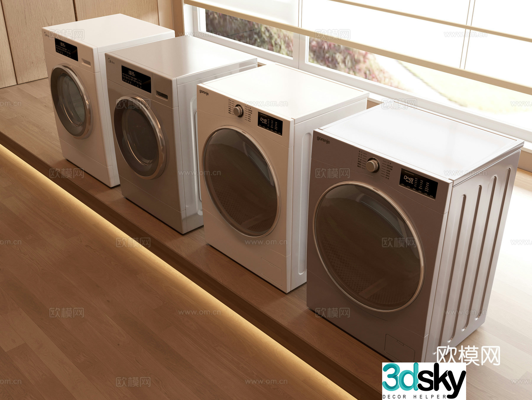 Drum washing machine washing and drying machine 3d model