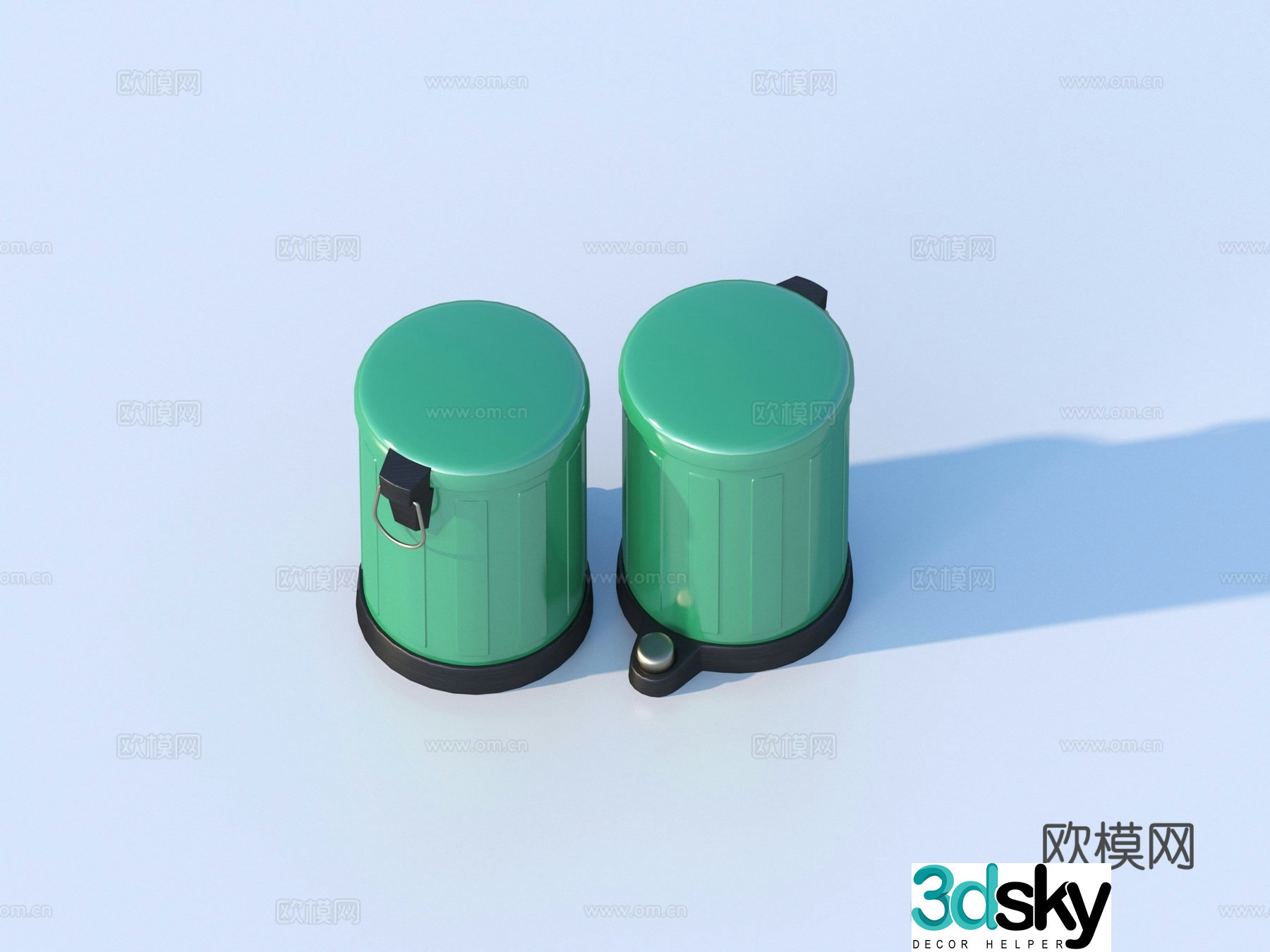 Bucket Trash Can Recycling Bucket 3D Model