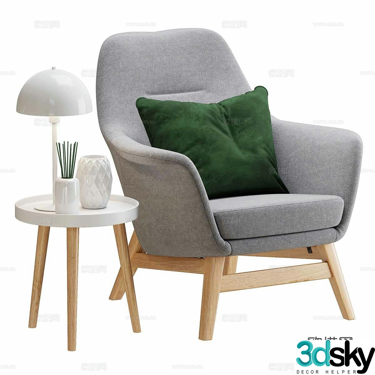 3D model of leisure chair side