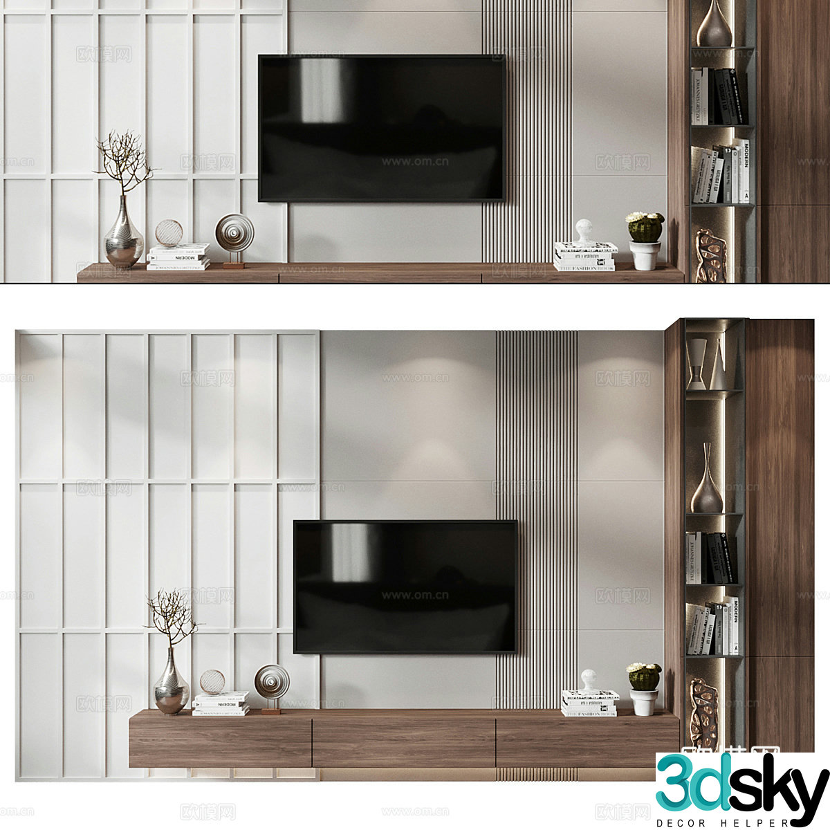 Modern Wasabi TV background wall 3d model