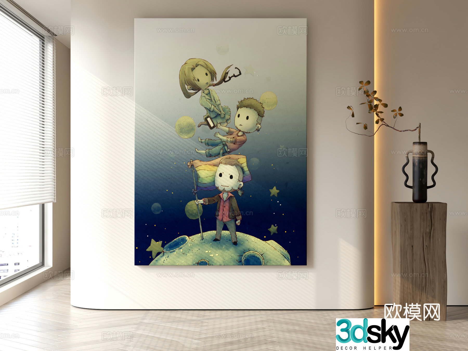 Modern style decorative painting 3d model