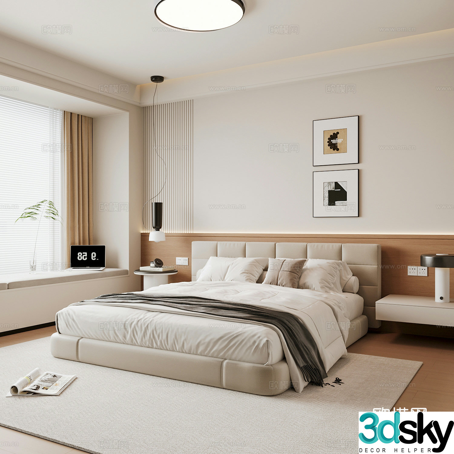 Modern home bedroom Modern bedroom Italian bedroom Simple bedroom Italian bed 3d model