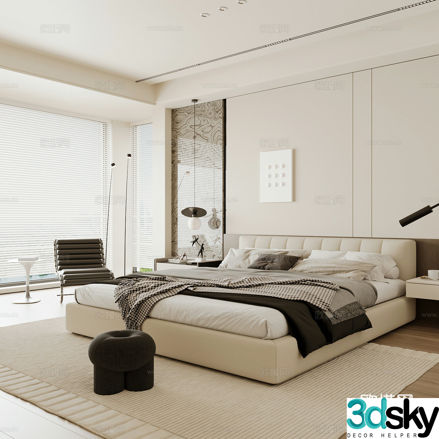Modern home bedroom Modern bedroom Italian bedroom Simple bedroom Italian bed 3d model