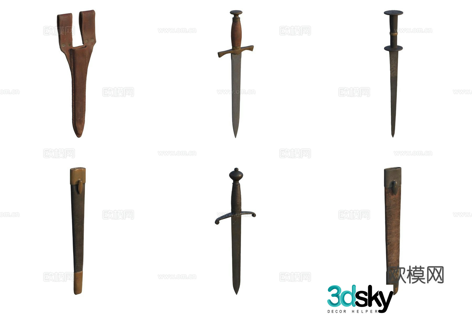 Weapon long sword scabbard scabbard 3d model