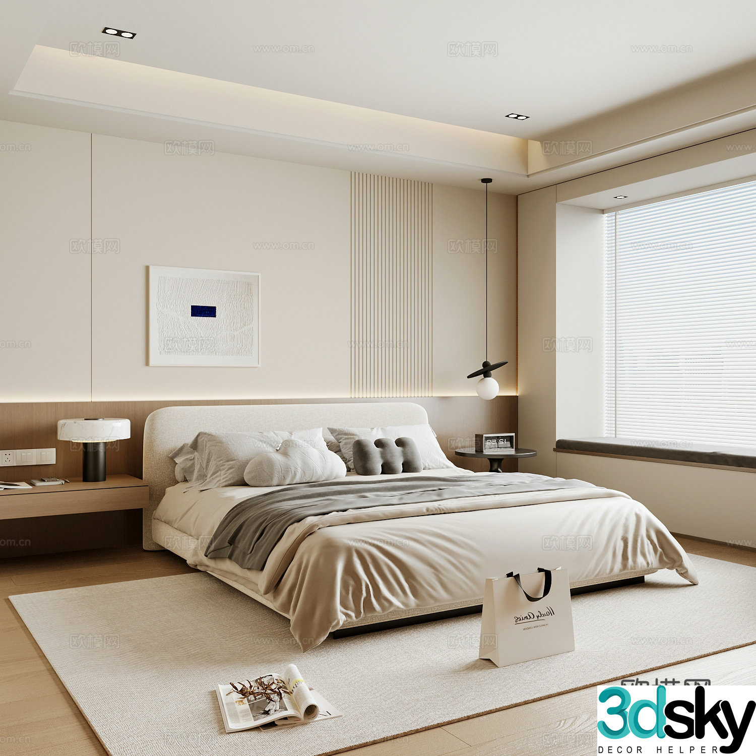 Modern home bedroom Modern bedroom Italian bedroom Simple bedroom Italian bed 3d model