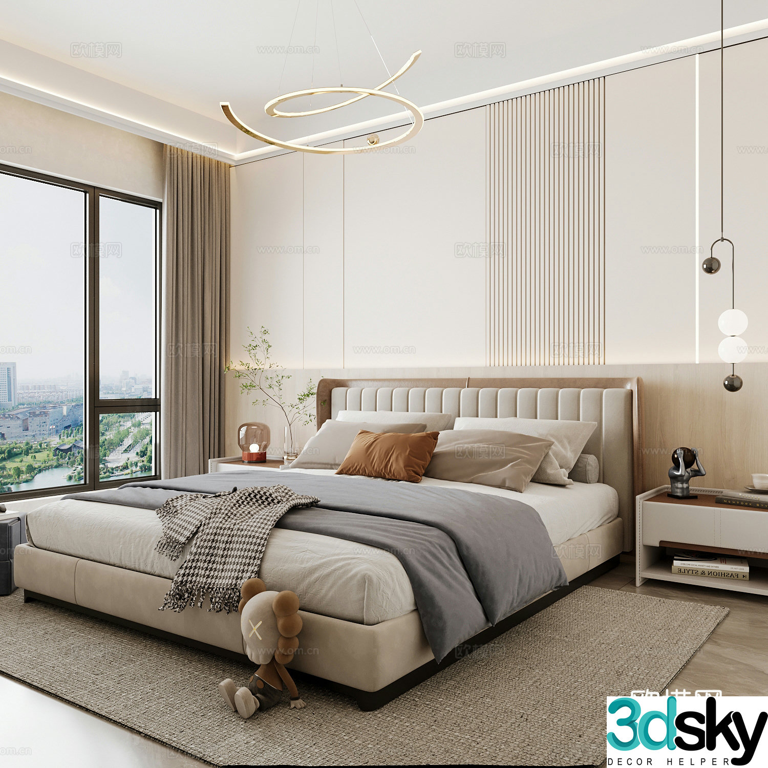 Modern home bedroom Modern bedroom Italian bedroom Simple bedroom Italian bed 3d model