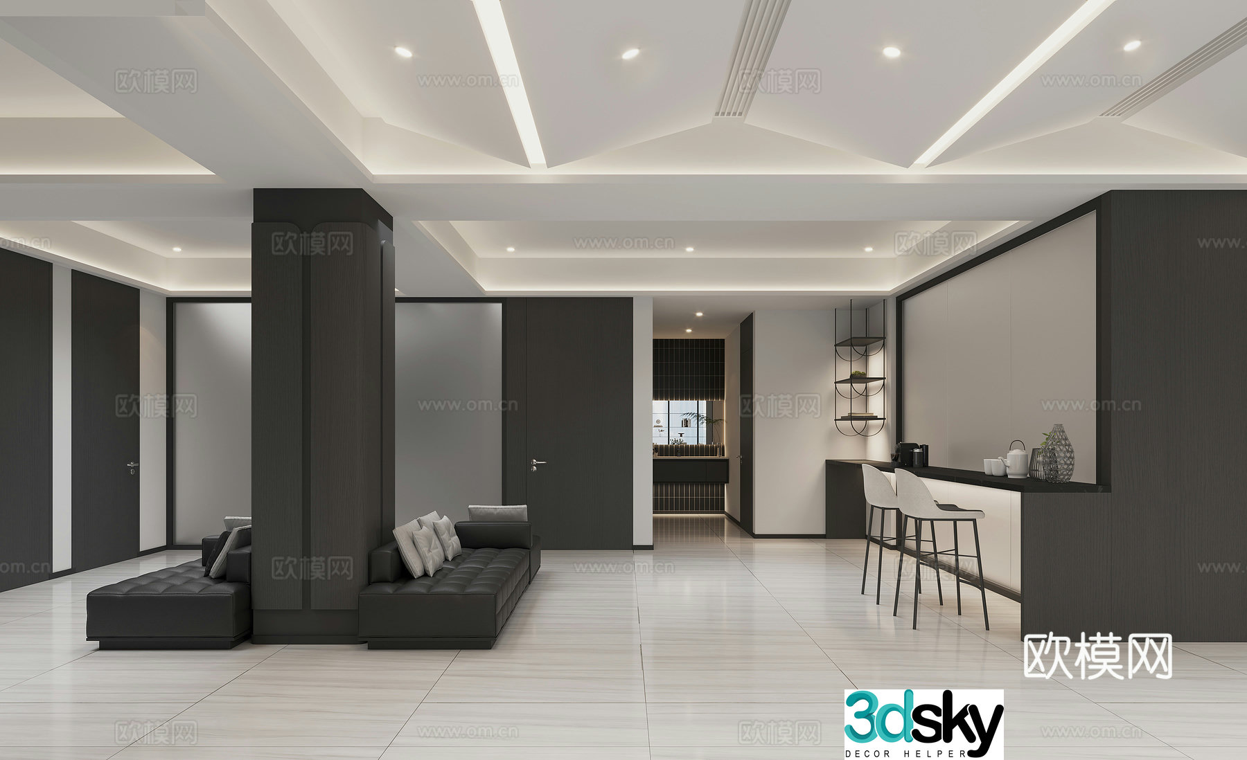 Office hall Office 3d model