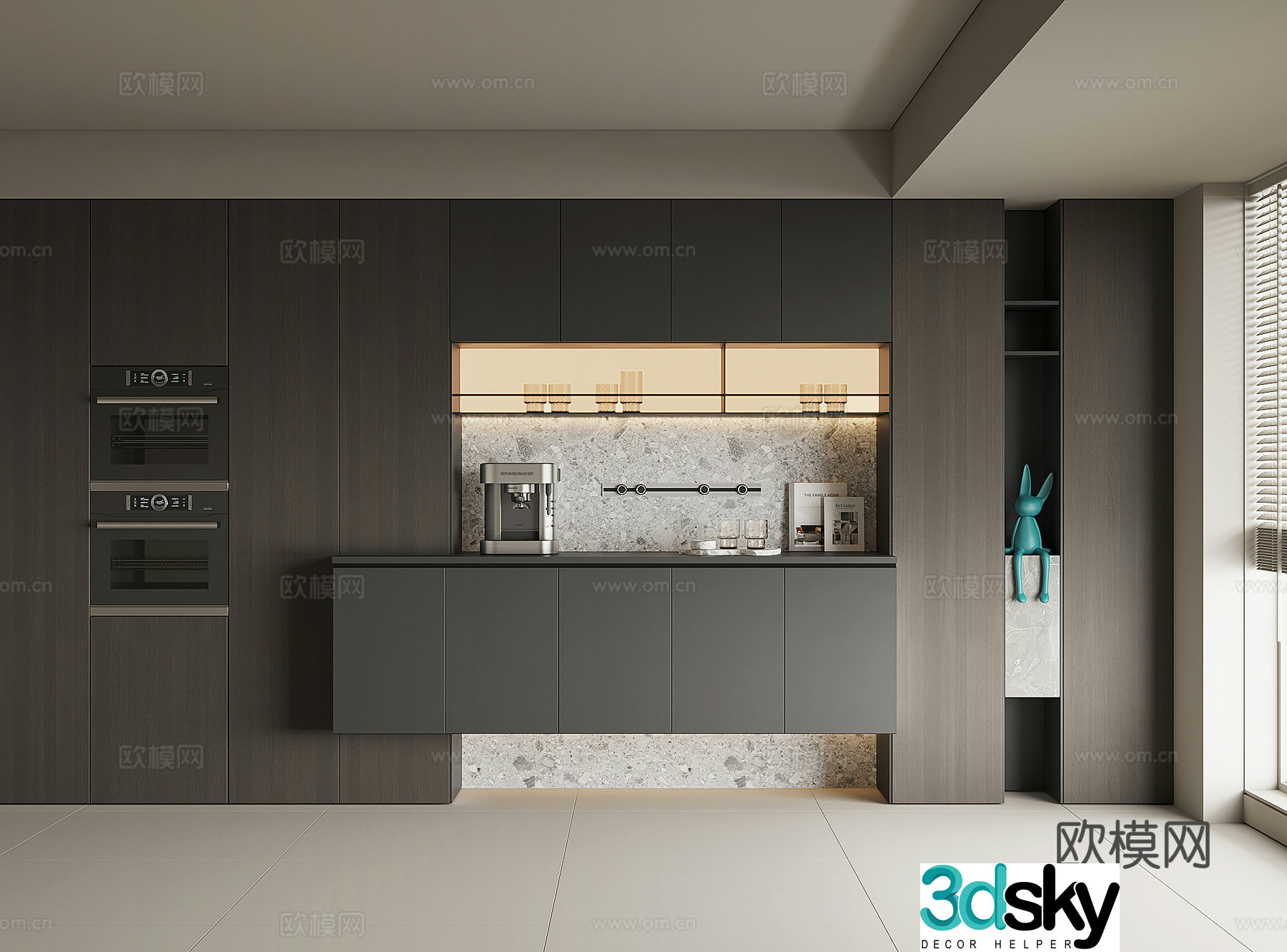 Modern wine cabinet sideboard 3D model