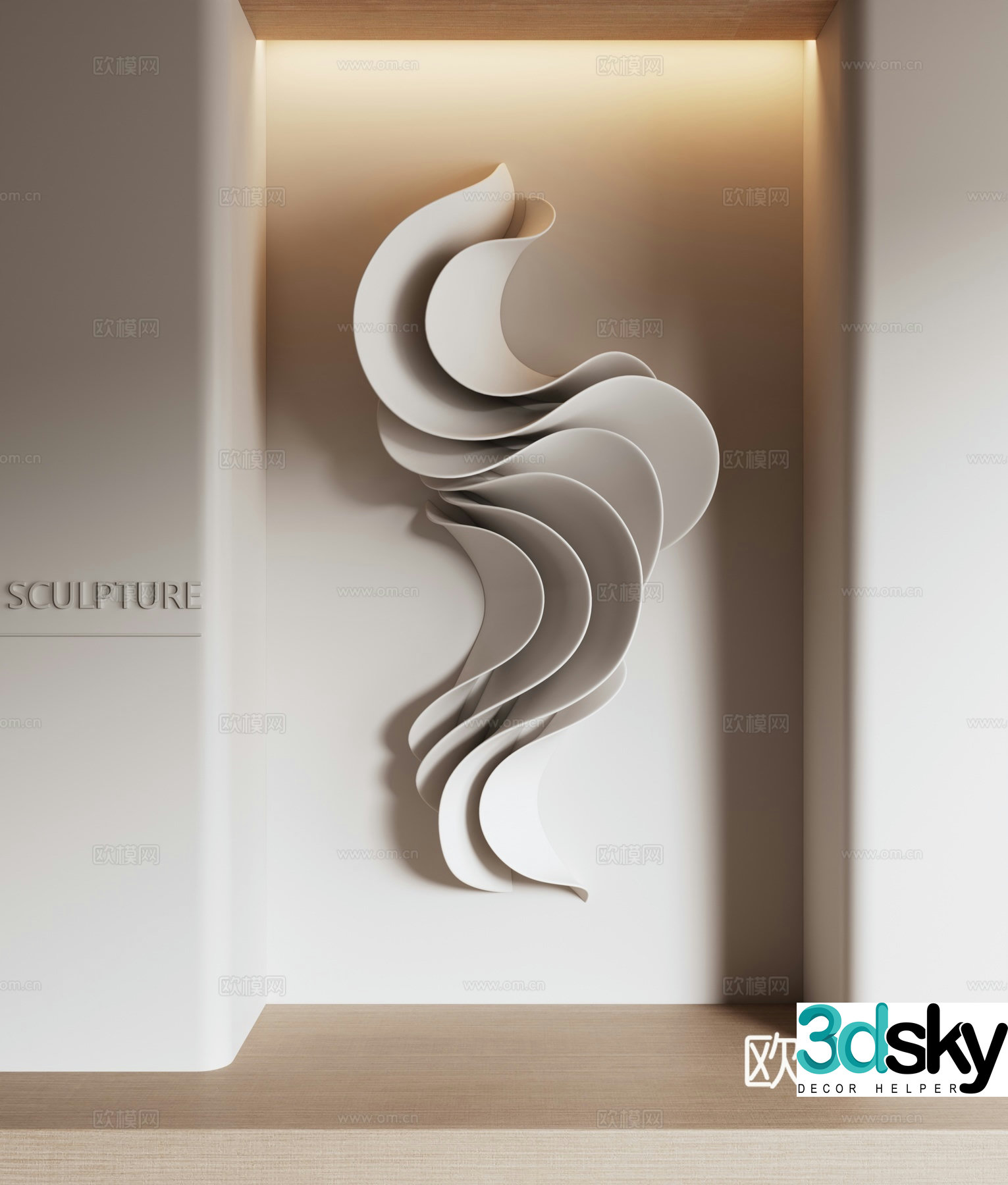 Modern art wall decoration 3d model
