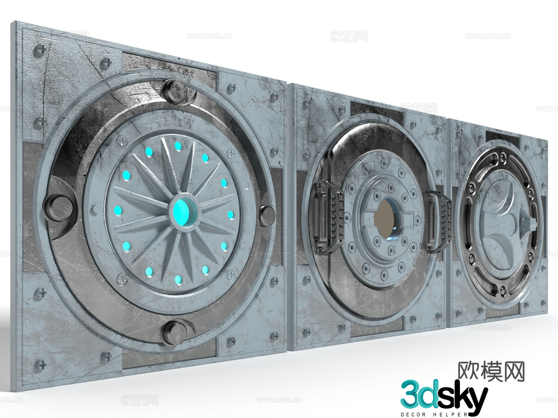 Modern style metal hatch 3d model