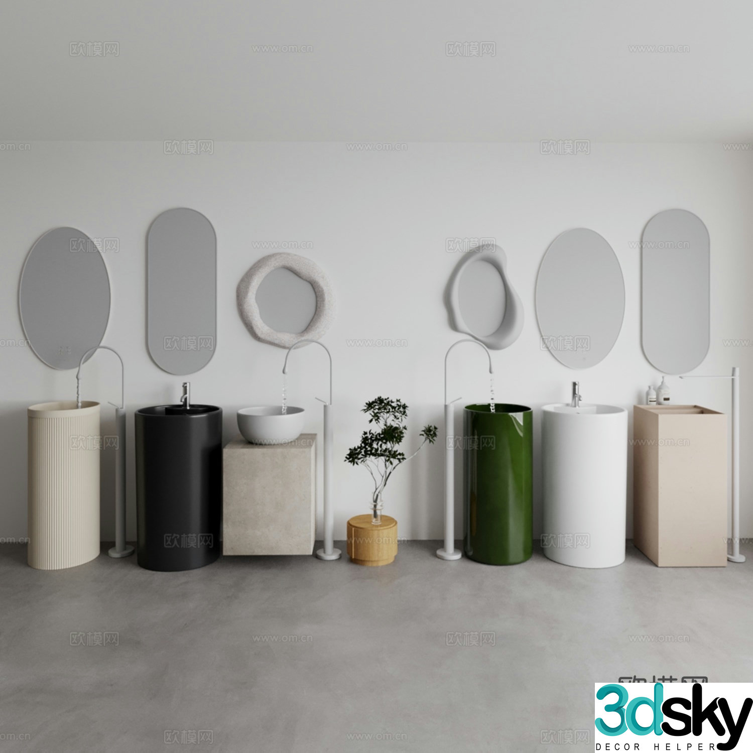 Floor-standing wash basin 3D model