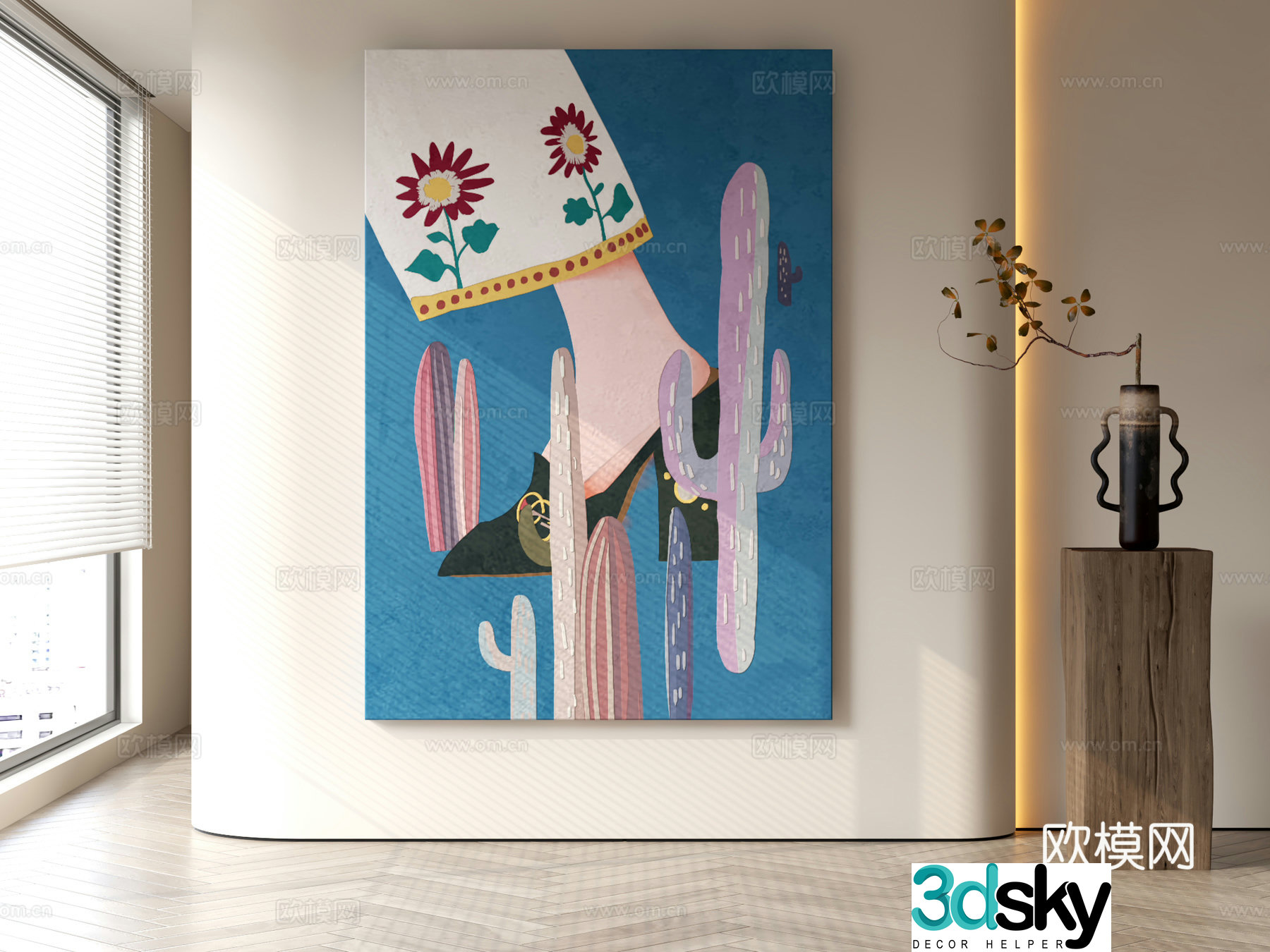 Modern style decorative painting 3d model