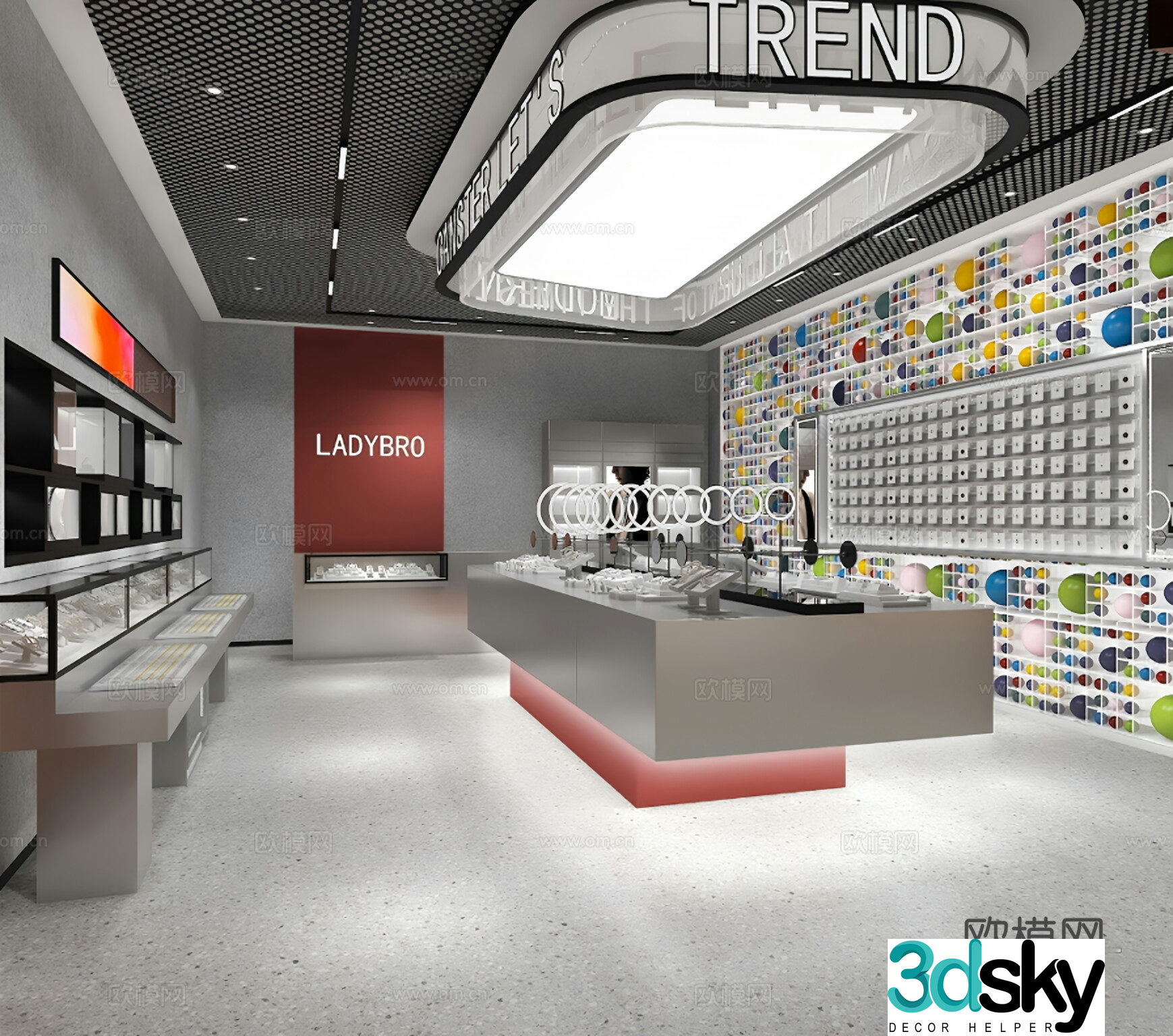 Modern jewelry store 3d model