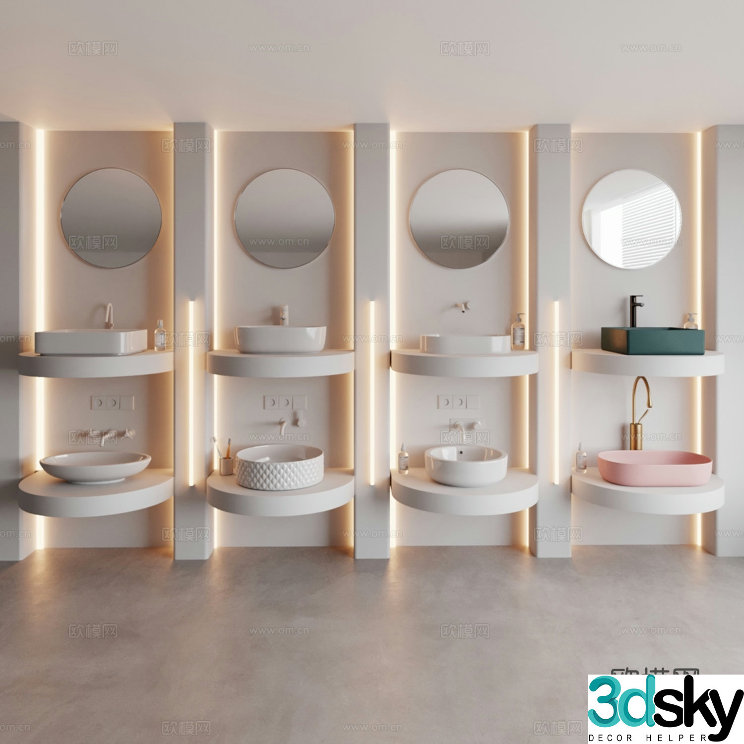 Washbasin bridle combination 3D model