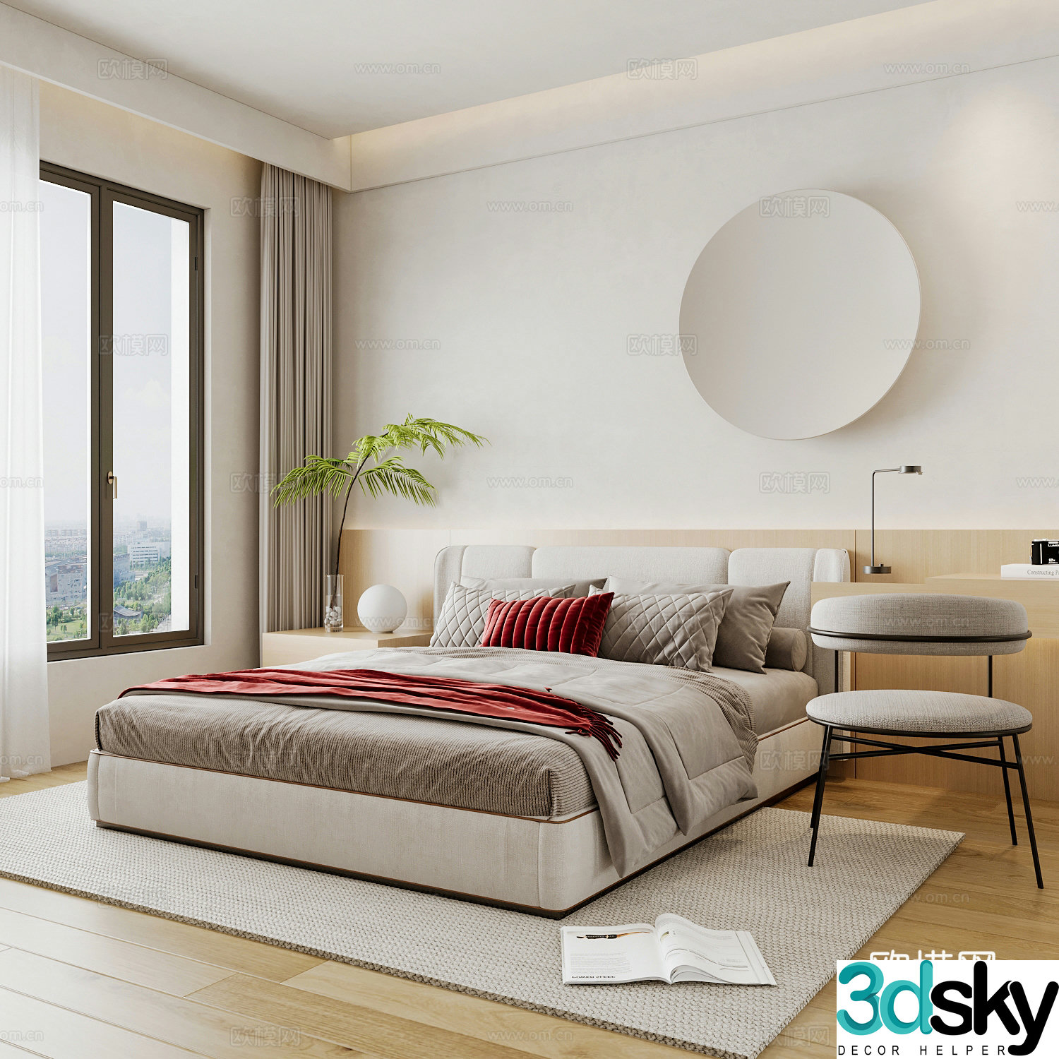 Modern home bedroom Modern bedroom Italian bedroom Simple bedroom Italian bed 3d model