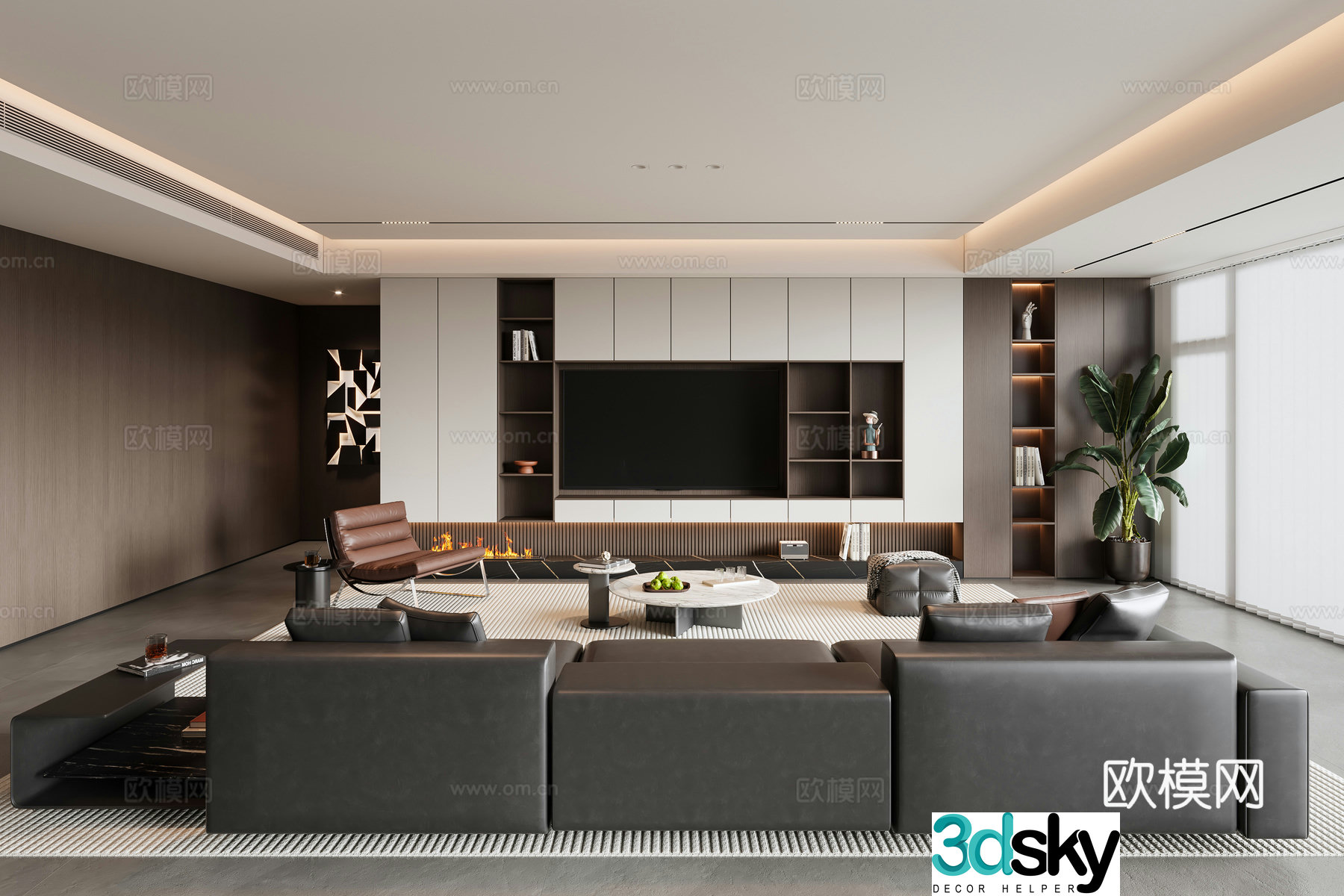 Modern Italian living room 3d model