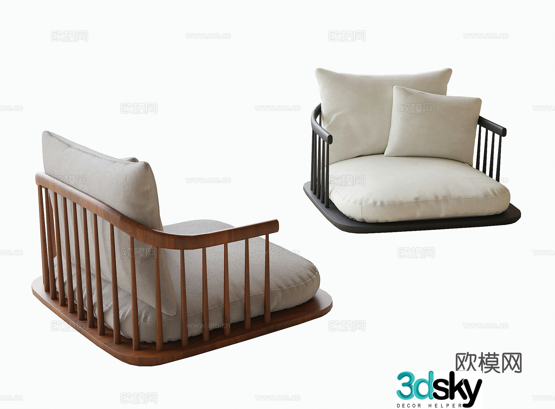 Modern sofa stool tea chair leisure chair 3d model