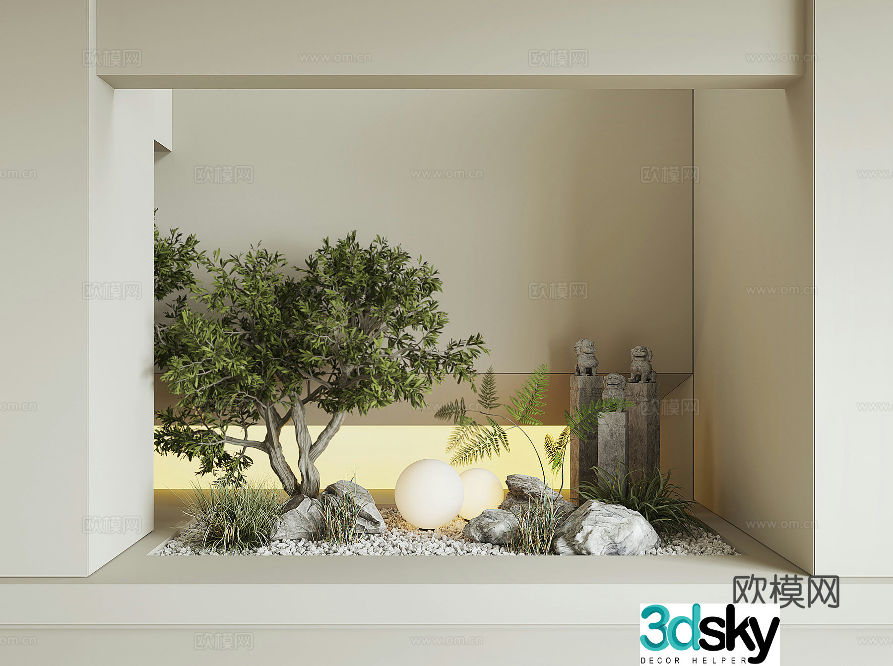 Modern plant landscape 3d model