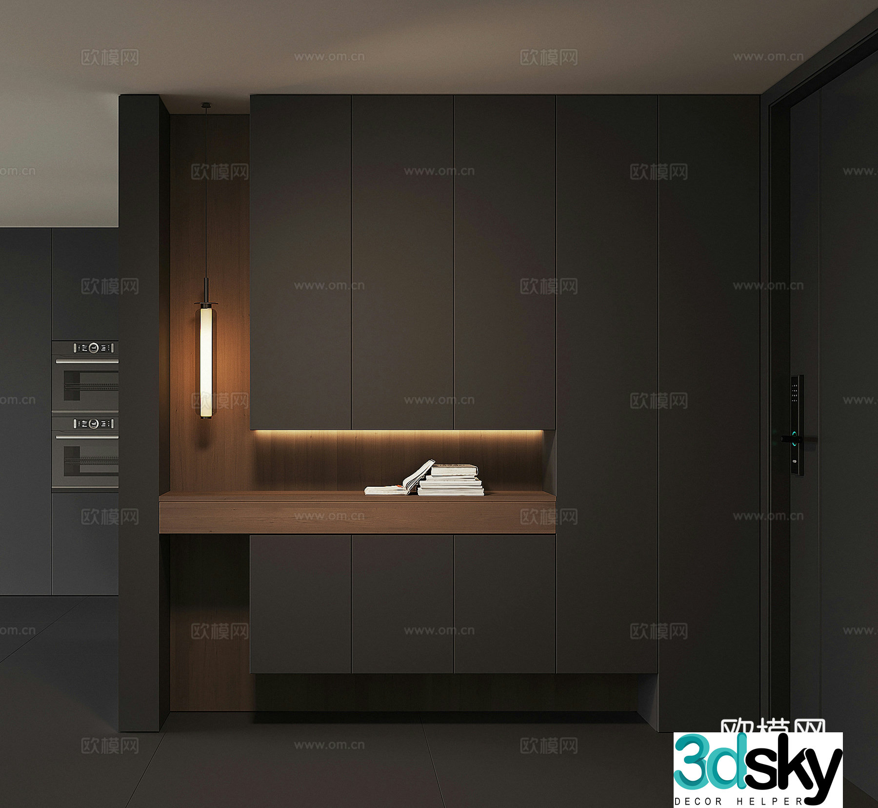 Modern home entrance shoe cabinet 3D model